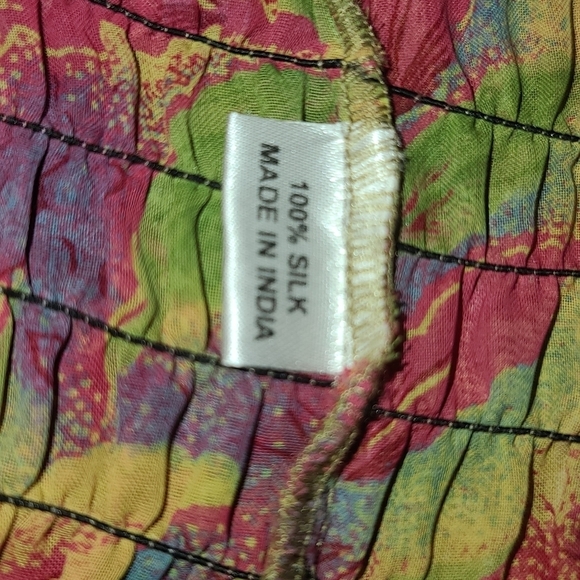 Patchwork 100% silk dress / skirt - Picture 8 of 15